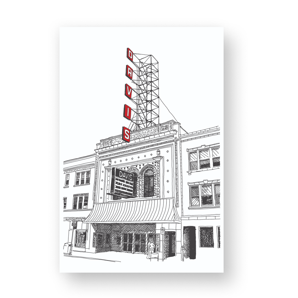 Davis Theatre Screenprint 18 x 24