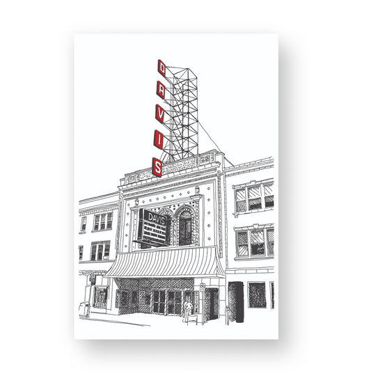 Davis Theatre Screenprint 12 x 18